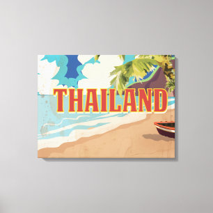 Toile Affiche Vintage voyage en Thaïlande