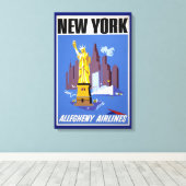 Toile Affiche Vintage voyage pour Allegheny Airlines (Insitu (Plancher de Bois))