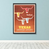 Toile Affiche Voyage Pour American Airlines Vers Texas (Insitu (Plancher de Bois))