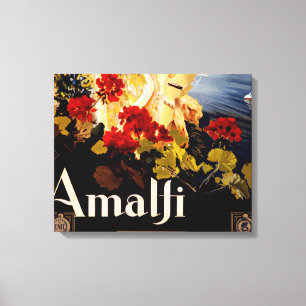 Toile Affiches d'art graphique de voyage vintage Amalfi