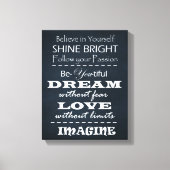 Toile Affirmations de devis motivationnelles (Recto)