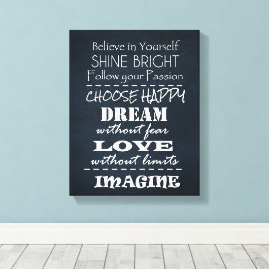 Toile Affirmations de devis positives (Insitu (Plancher de Bois))