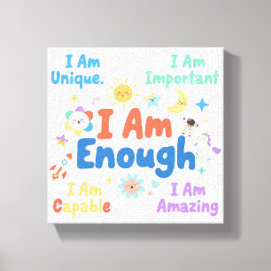 Toile Affirmations de valeur personnelle pour la décorat
