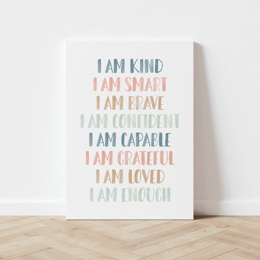 Toile Affirmations Pastel pour Décor de crèche pour enfa
