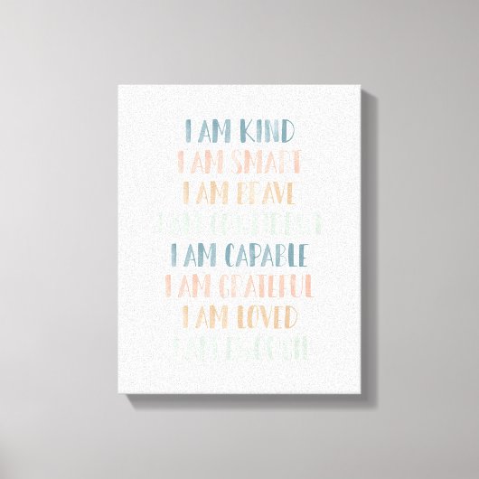 Toile Affirmations Pastel pour Décor de crèche pour enfa (Recto)