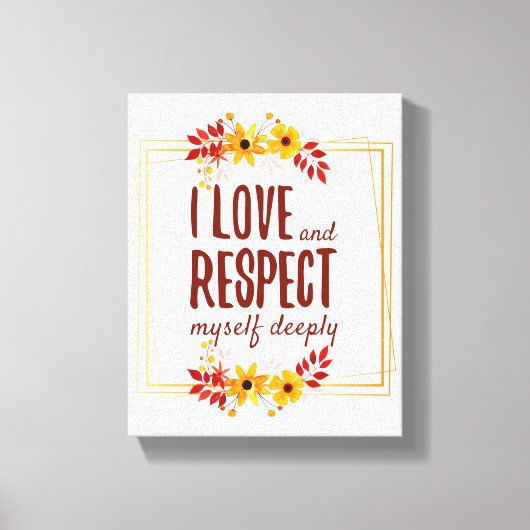 Toile affirmations positives d'amour et d'acceptation de (Recto)