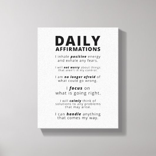 Toile Affirmations quotidiennes | Devis inspirant (Recto)