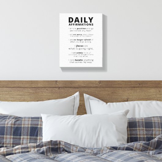 Toile Affirmations Quotidiennes Tableaux d'art mural pos (Insitu(Chambre))