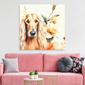 Toile Afghan Hound Dog and Peach Lilies (Insitu(Salon))