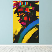 Toile Africaine Samurai Guerrier fille (Insitu (Plancher de Bois))