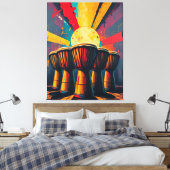 Toile African Drums Wall Art - Bold Abstrait Music Print (Insitu(Chambre))