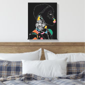 Toile African Girl Line Art coloré (Insitu(Chambre))