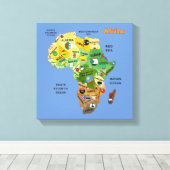 Toile African Map with Flags Stretched Canvas Print (Insitu (Plancher de Bois))