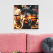 Toile African Rhino Bushveld Sunset canvas (Insitu(Salon))