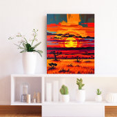 Toile African Savanna Sunset Wall Art - Paysage audacieu