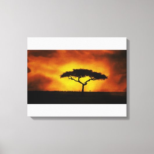 Toile Afrique Acacia Paysage doux (Recto)