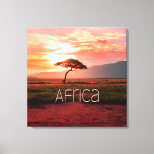 Toile Afrique Coucher de soleil