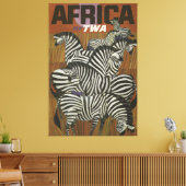 Toile Afrique Poster Vintage voyage Zebra Safari (Insitu(Salon))