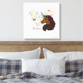 Toile Afro Unicorn | Design cardiaque unique (Insitu(Chambre))