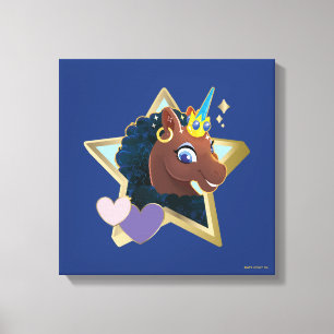 Toile Afro Unicorn étoile magique