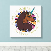 Toile Afro Unicorn Living the Dream Design (Insitu (Plancher de Bois))