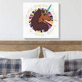Toile Afro Unicorn Living the Dream Design (Insitu(Chambre))