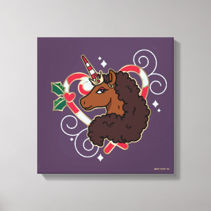 Toile Afro Unicorn Sucre de canne Heart Holiday