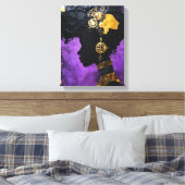 Toile Afrofuturiste Steampunk Femme Engrenage violet (Insitu(Chambre))