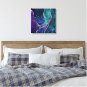 Toile Agate bleu violet Aqua Gold Veines (Insitu(Chambre))