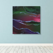 Toile Agate dynamique | Couleur rose et vert pour bijou (Insitu (Plancher de Bois))