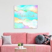 Toile Agate Holo | Faux Iridescente Pastel Ombre Marble (Insitu(Salon))