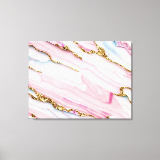 Toile Agate Marble tendance Blue Pink Gold Collection (Recto)