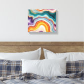 Toile Agate violet, Turquoise et or (Insitu(Chambre))
