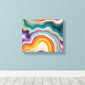 Toile Agate violet, Turquoise et or (Insitu (Plancher de Bois))