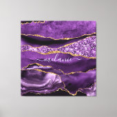 Toile Agate Violet violet or Parties scintillant Géode N (Recto)