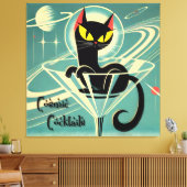 Toile Âge atomique Futuriste de l'espace Noir Cat Martin (Insitu(Salon))