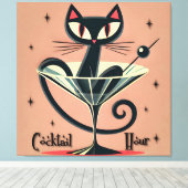 Toile Âge atomique Futuriste de l'espace Noir Cat Martin (Insitu (Plancher de Bois))