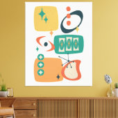 Toile Âge Atomique milieu du siècle Abstrait Orange Jaun (Insitu(Salon))