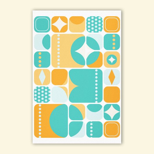 Toile Âge atomique milieu du siècle Abstrait Turquoise,