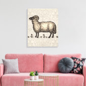 Toile Agneau de mouton Vintage animal de ferme (Insitu(Salon))