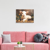 Toile Agneau de Noël mignon peinture rustique (Insitu(Salon))