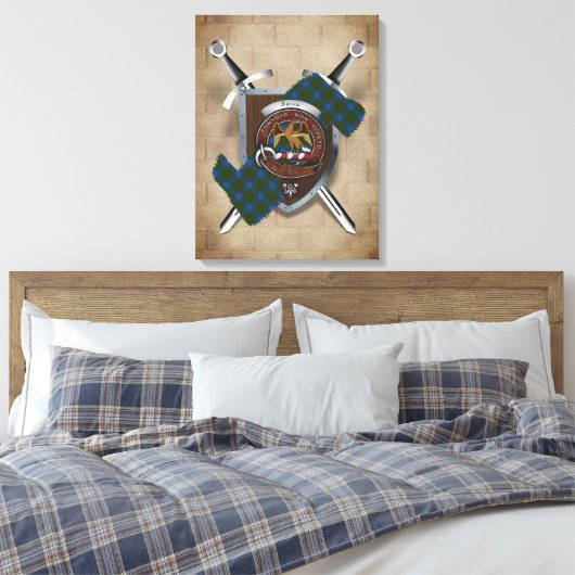 Toile Agnew Clan Badge Crossed Swords Canvas Imprimer (Insitu(Chambre))
