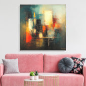 Toile Ai généré ville abstraite et résiliente (Insitu(Salon))