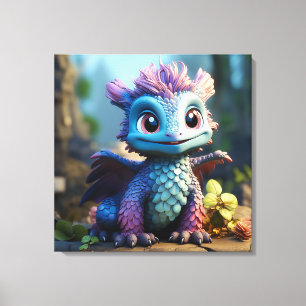 Toile Aiden, un dragon lunaire