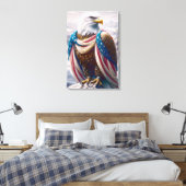 Toile Aigle à oreilles avec drapeau américain (Insitu(Chambre))