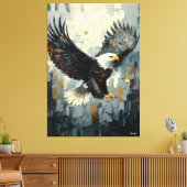 Toile Aigle à tête blanche en vol : Impasto Art dynamiqu (Insitu(Salon))