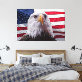 Toile Aigle à tête blanche et drapeau américain (Insitu(Chambre))