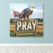 Toile Aigle Balle Perché Sur Le Signe Pritique Rustique (Insitu (Plancher de Bois))