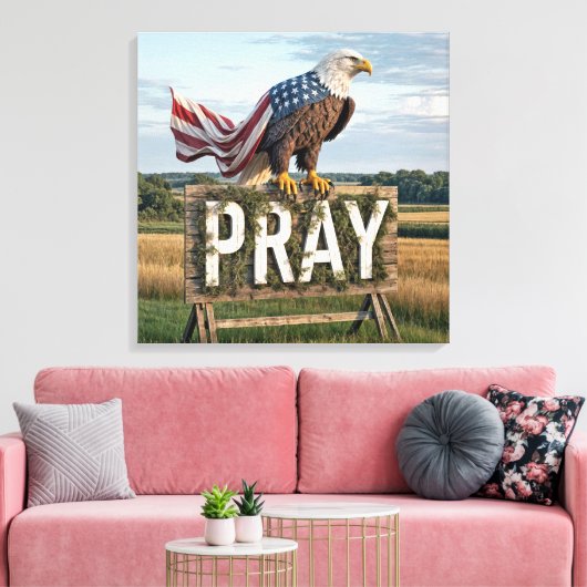 Toile Aigle Balle Perché Sur Le Signe Pritique Rustique (Insitu(Salon))