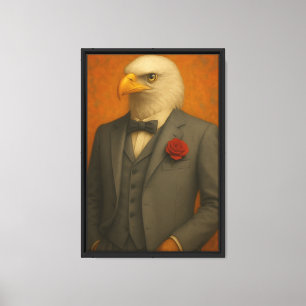 Toile Aigle dans l'art en costume gris